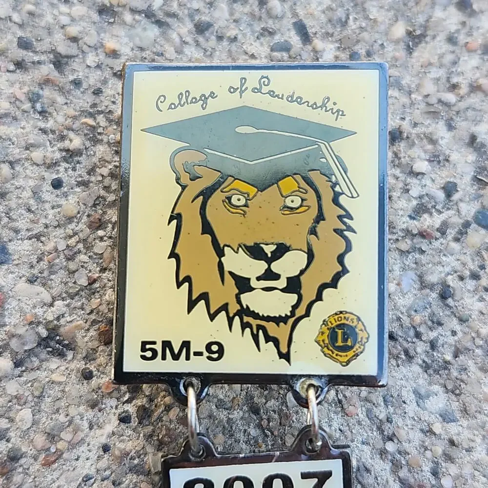 Lions Club 5M-9 College Leadership Graduate Enamel Dangle Pin 2007-2014 Bars